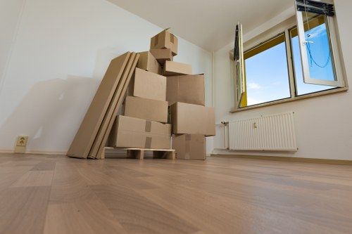 Office removals planning in a Canary Wharf commercial building