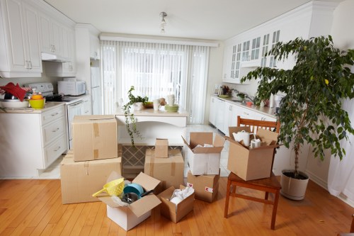 Professional home move in a Canary Wharf apartment building