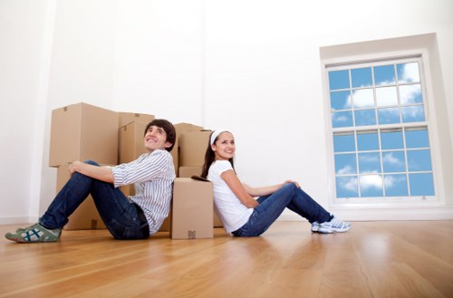 Furniture being protected during a Canary Wharf home move