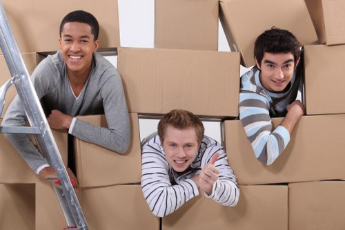 Careful packing and transport for Canary Wharf removals in a high-rise setting
