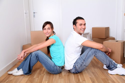 Local team arranging furniture removal near Canary Wharf offices