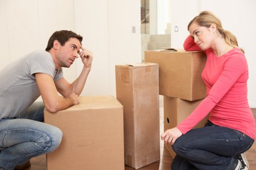 Moving furniture from a modern flat near Canary Wharf