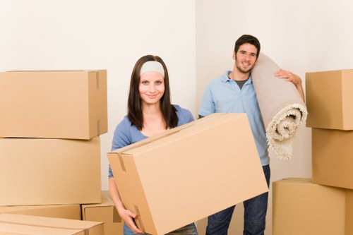 Residential moving boxes and furniture in East London