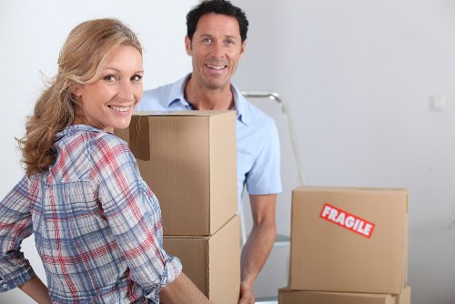 Removal van preparing for a move in East London